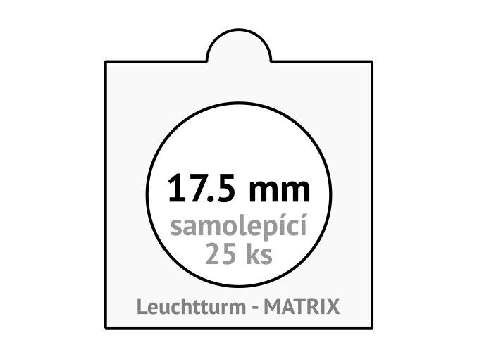 matrix bile samolepici mincovni ramecky na mince prumer 17 5 mm baleni 25 ks 5x5 cm leuchtturm 311005 lighthouse