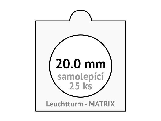 matrix bile samolepici mincovni ramecky na mince prumer 20 mm baleni 25 ks 5x5 cm leuchtturm 332682 lighthouse