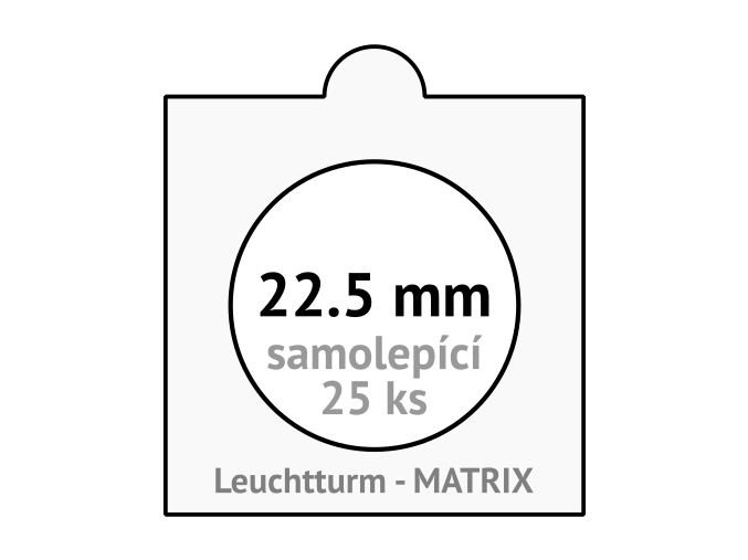matrix bile samolepici mincovni ramecky na mince prumer 20 5 mm baleni 25 ks 5x5 cm leuchtturm 320198 lighthouse