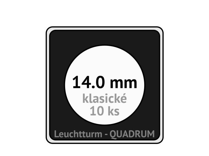 quadrum 14 mm na mince ctvercove bublinky mincovni pouzdra 50x50 mm 10ks leuchtturm 308571 lighthouse