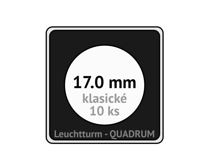 quadrum klasicke hranate kapsle 17 mm na mince ctvercove bublinky mincovni pouzdra 50x50 mm 10ks leuchtturm 337671 lighthouse