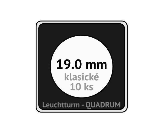 quadrum klasicke hranate kapsle 19 mm na mince ctvercove bublinky mincovni pouzdra 50x50 mm 10ks leuchtturm 302707 lighthouse