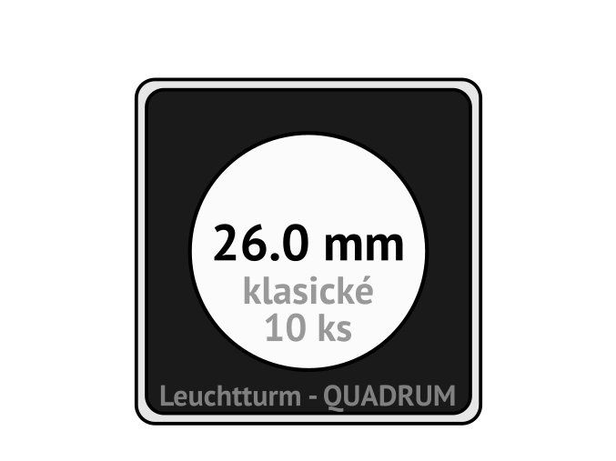 quadrum klasicke hranate kapsle 26 mm na mince ctvercove bublinky mincovni pouzdra 50x50 mm 10ks leuchtturm 329295 lighthouse