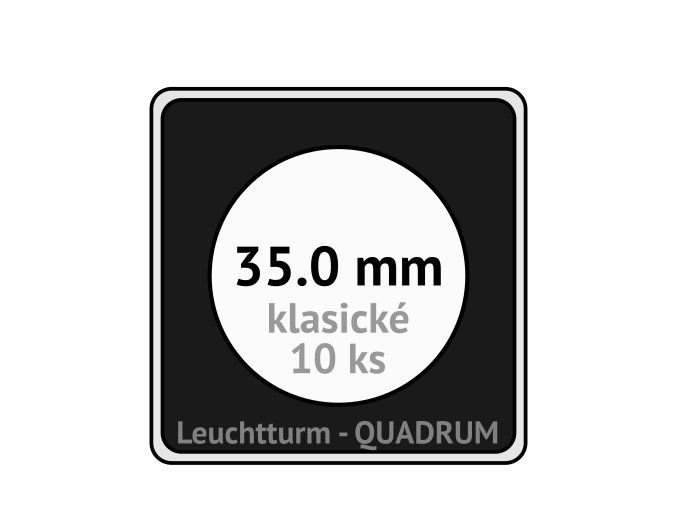 quadrum klasicke hranate kapsle 35 mm na mince ctvercove bublinky mincovni pouzdra 50x50 mm 10ks leuchtturm 334903 lighthouse