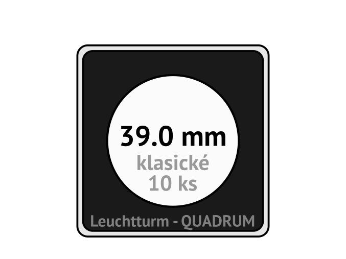 quadrum klasicke hranate kapsle 39 mm na mince ctvercove bublinky mincovni pouzdra 50x50 mm 10ks leuchtturm 319903 lighthouse