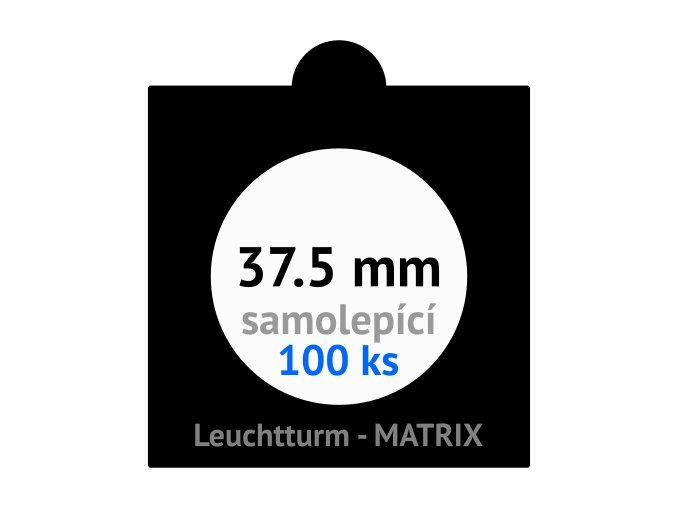 matrix cerne samolepici mincovni ramecky na mince prumer 37 5 mm baleni 100 ks 5x5 cm leuchtturm 361068