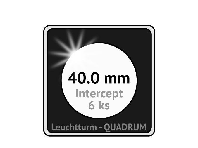 quadrum intercept prumer 40 mm ochranne bublinky 40mm protikorozni ctvercove mincovni kapsle na mince proti oxidaci patine leuchtturm 344165 lighthouse