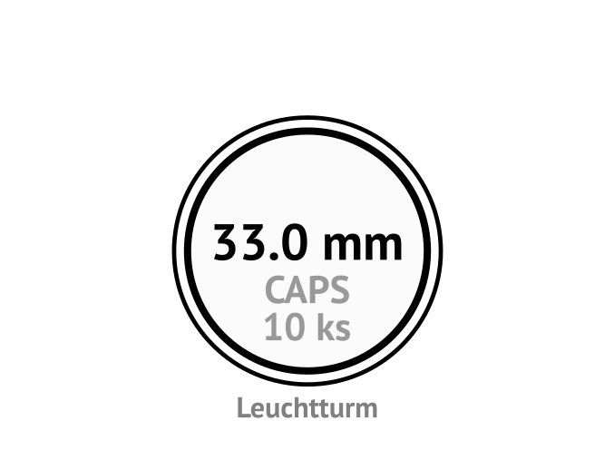 caps 33 mm kruhove kapsle na mince do 33mm mincovni bublinky kulate 10 ks leuchtturm 320931 lighthouse