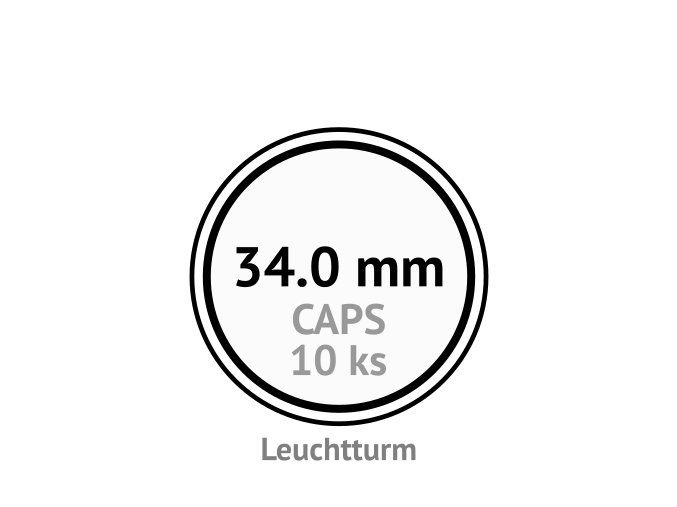 caps 34 mm kruhove kapsle na mince do 34mm mincovni bublinky kulate 10 ks leuchtturm 310430 lighthouse