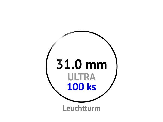 ultra 31 mm kruhove kapsle na mince do 31mm mincovni bublinky kulate 100 ks ultra premium leuchtturm 361330 lighthouse