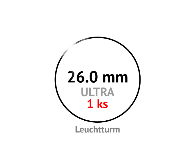 ultra 26 mm kruhova kapsle na mince do 26mm 1ks mincovni bublinka kulata 1 ks ultra premium leuchtturm 345007 1 lighthouse