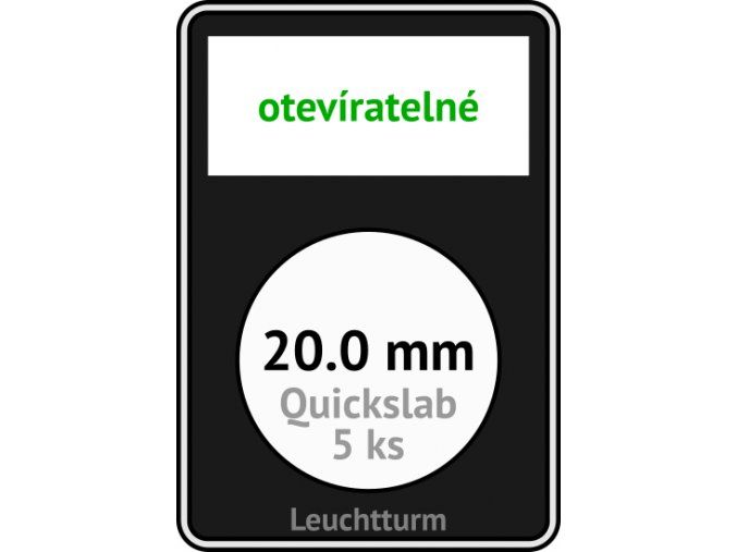 quickslab 20mm oteviratelny slab na mince 20 mm obdelnikova mincovni kapsle leuchtturm 346399 lighthouse