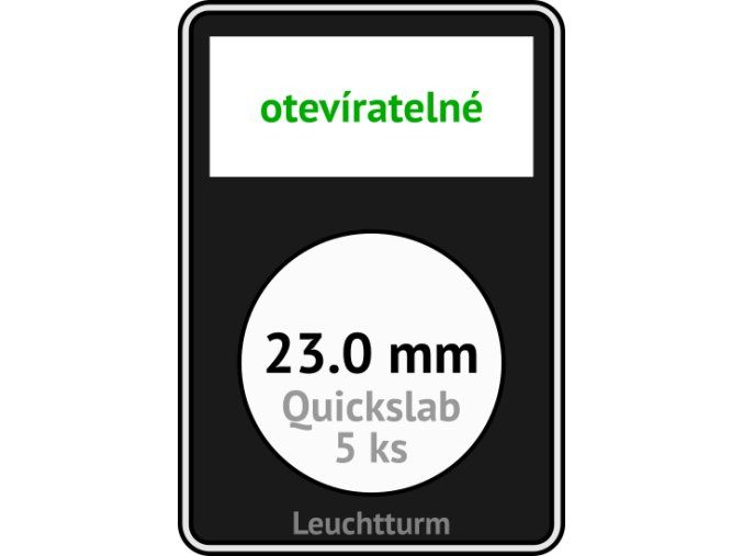quickslab 23mm oteviratelny slab na mince 23 mm obdelnikova mincovni kapsle leuchtturm 346402 lighthouse