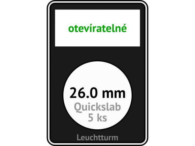 quickslab 26mm oteviratelny slab na mince 26 mm obdelnikova mincovni kapsle leuchtturm 346405 lighthouse