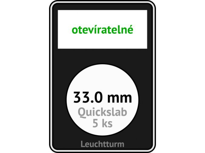 quickslab 33mm oteviratelny slab na mince 33 mm obdelnikova mincovni kapsle leuchtturm 346412 lighthouse