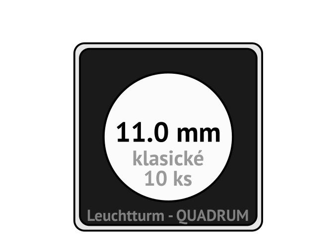 quadrum kapsle 11 mm na mince ctvercove bublinky mincovni pouzdra 50x50 mm 10ks leuchtturm 368598 lighthouse