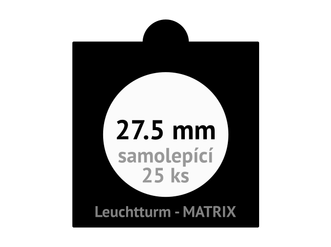 matrix cerne samolepici mincovni ramecky na mince prumer 27 5 mm baleni 25 ks 5x5 cm leuchtturm 345689 lighthouse