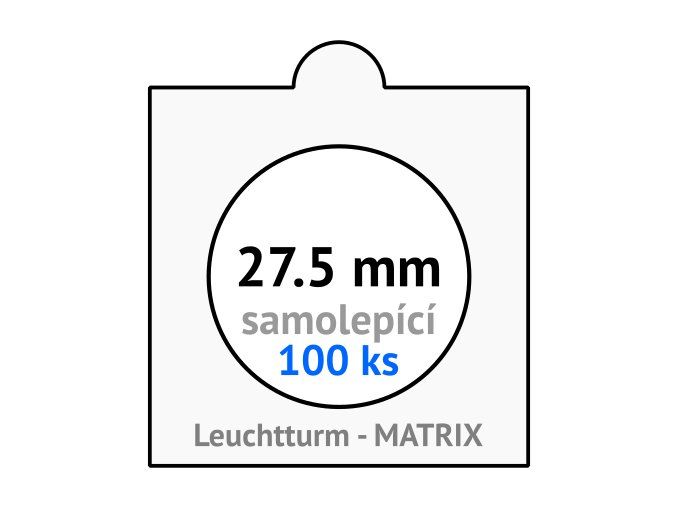 matrix bile samolepici mincovni ramecky na mince prumer 27 5 mm baleni 100 ks 5x5 cm leuchtturm 334039 lighthouse