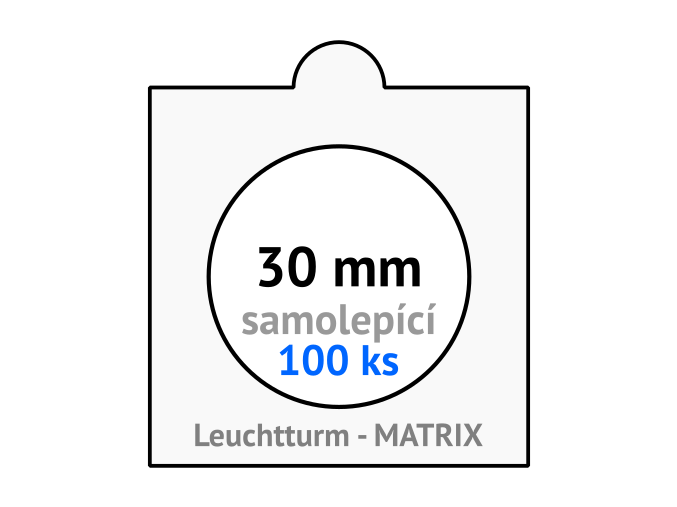 matrix bile samolepici mincovni ramecky na mince prumer 30 mm baleni 100 ks 5x5 cm leuchtturm 335303 lighthouse