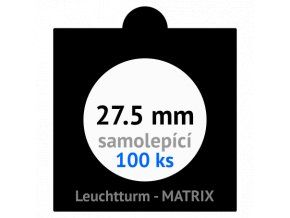 matrix cerne samolepici mincovni ramecky na mince prumer 27 5 mm baleni 100 ks 5x5 cm leuchtturm 361064