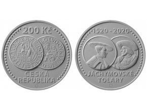 2020 200 kc sadrovy model cnb stribrne pametni mince jachymovske tolary 500 vyroci zahajeni razby jachymovskych tolaru