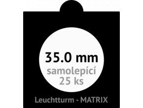 matrix cerne samolepici mincovni ramecky na mince prumer 35 mm baleni 25 ks 5x5 cm leuchtturm 345692 lighthouse
