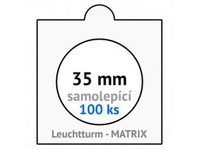 matrix bile samolepici mincovni ramecky na mince prumer 35 mm baleni 100 ks 5x5 cm leuchtturm 306467 lighthouse